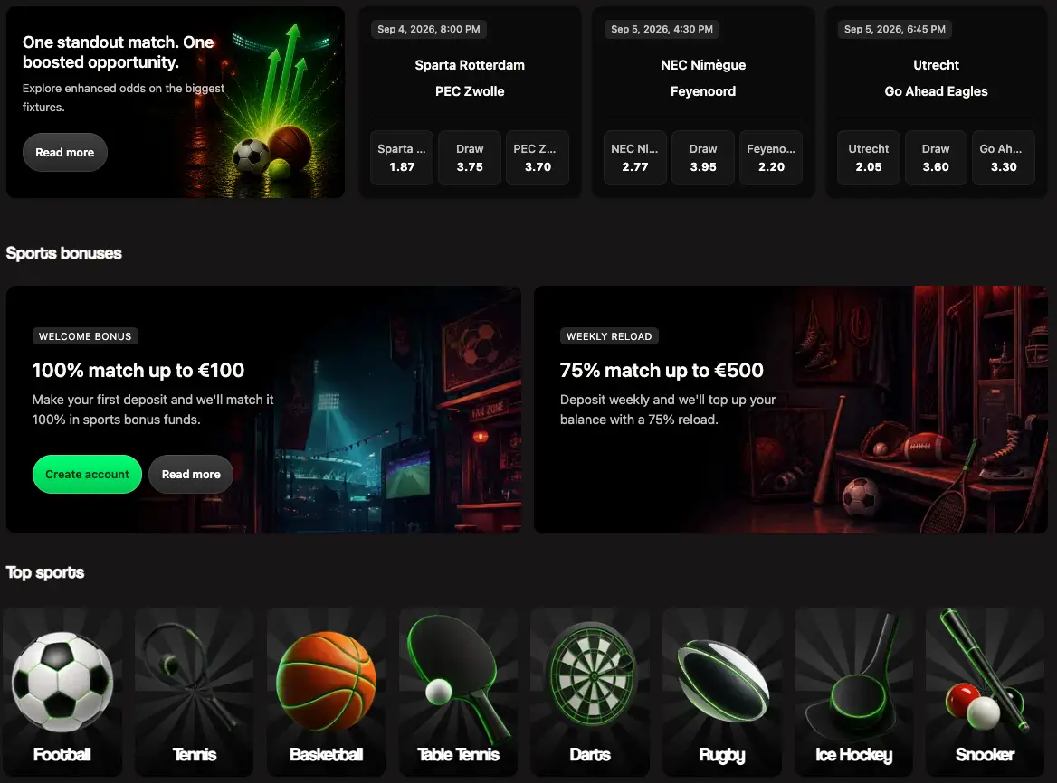 BetNinja sportsbook on mobile