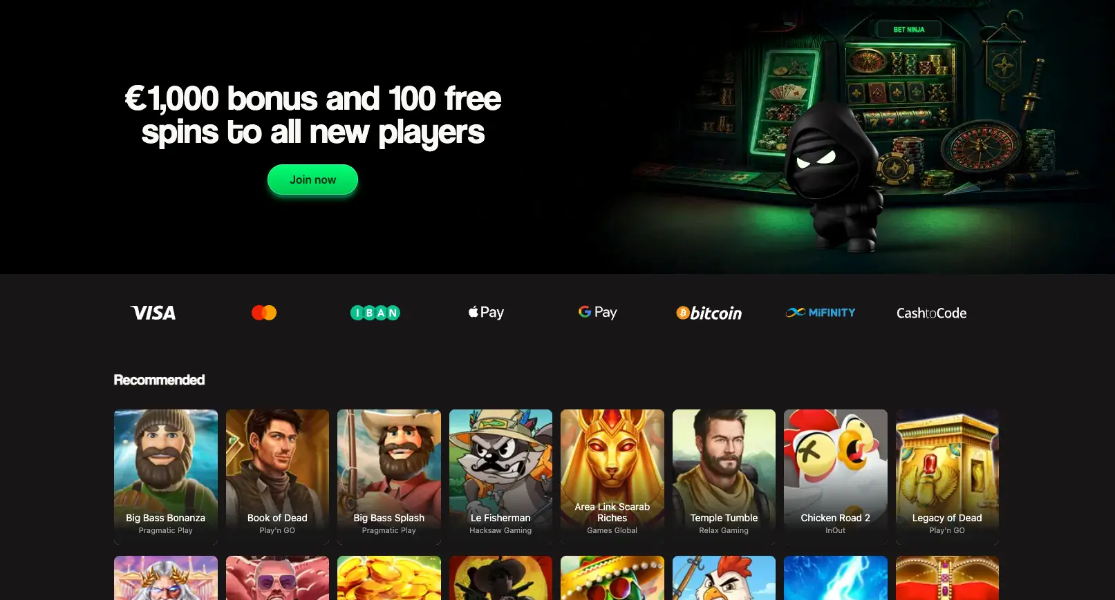 BetNinja mobile browser platform